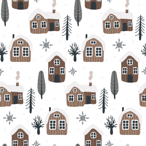 Collection of vector elements in Scandinavian style pattern white.