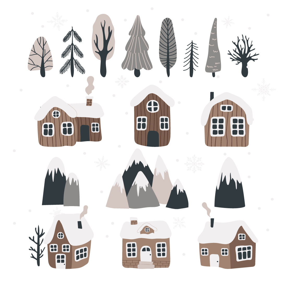 Collection of Vector Elements in Scandinavian Style preview image.
