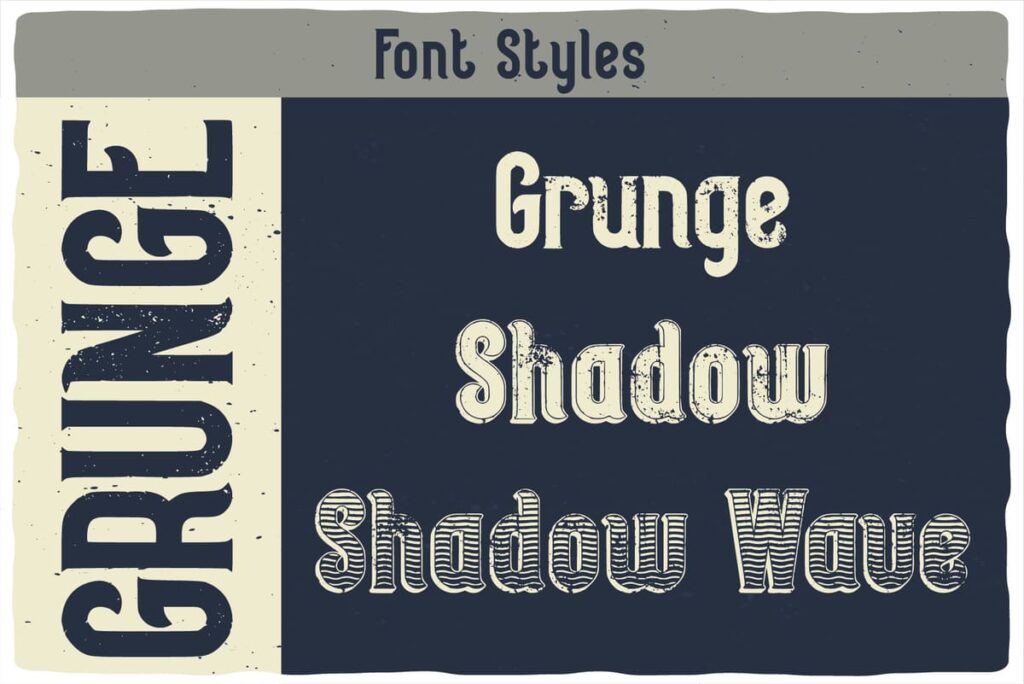 Seaman label font grunge styles.