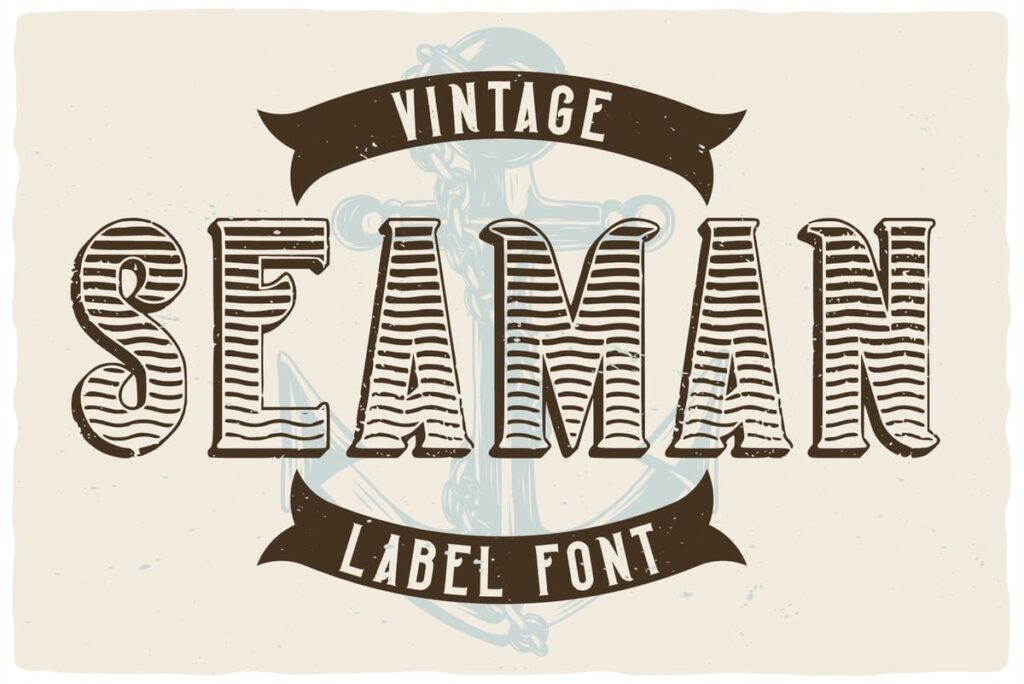 Seaman label font preview.