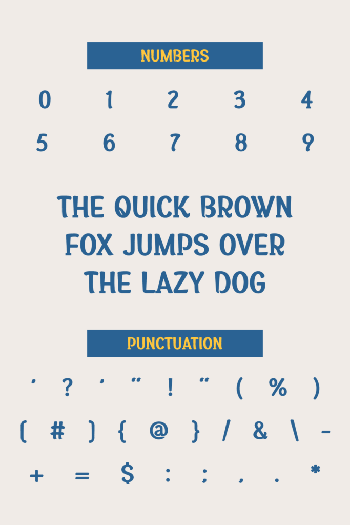 Sincere Slab Serif Font MasterBundles Pinterest Collage Image with numbers and punctuation.