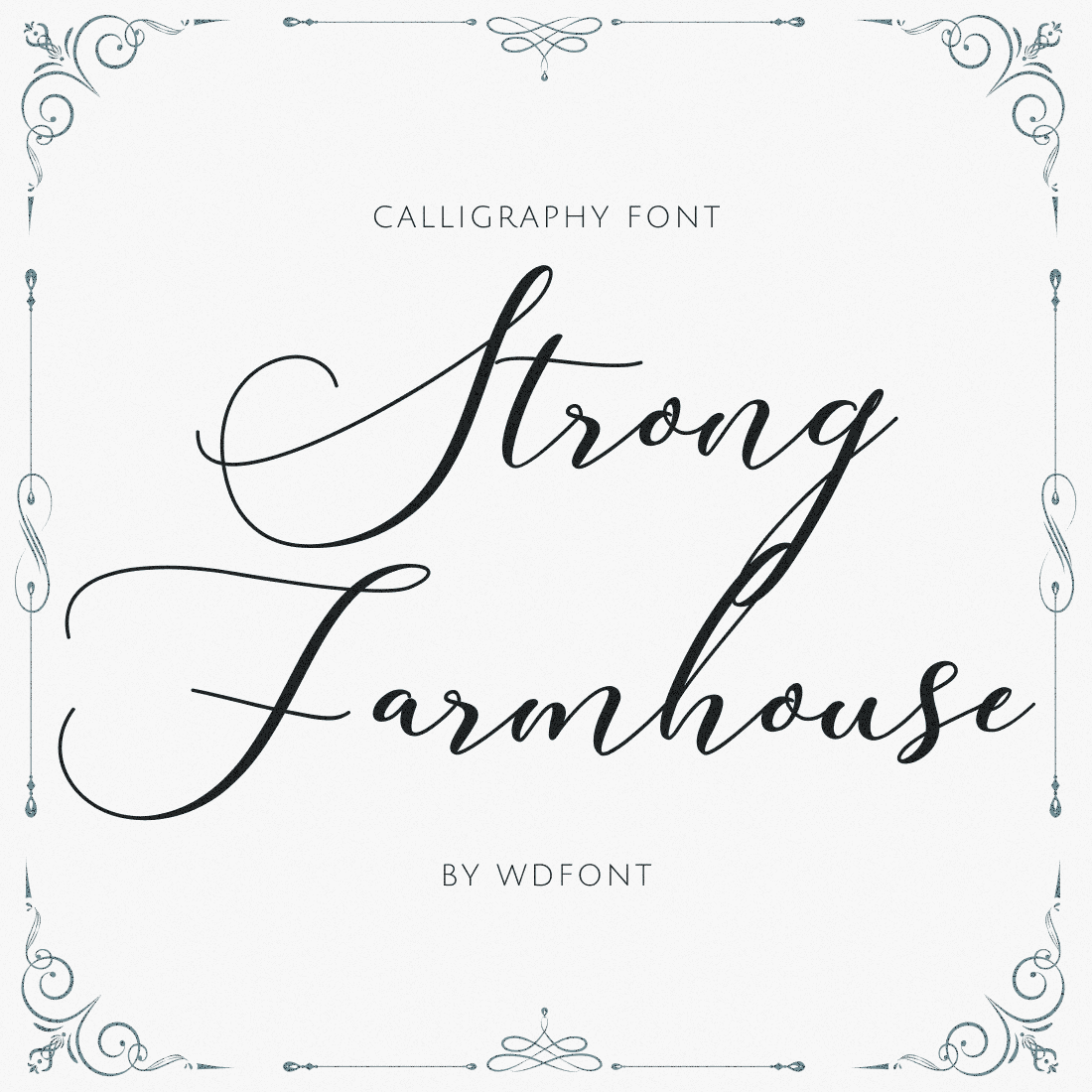 Strong farmhouse free font main cover by MasterBundles.