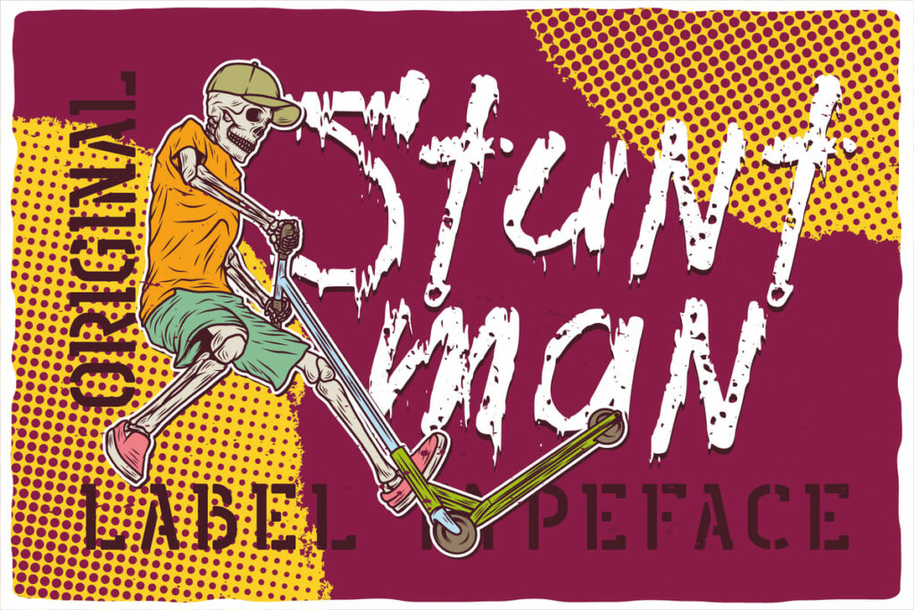 Stuntman font duo Facebook preview.