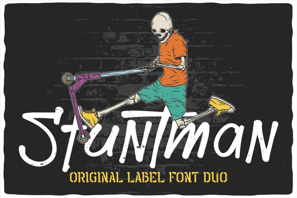 Stuntman font duo preview.