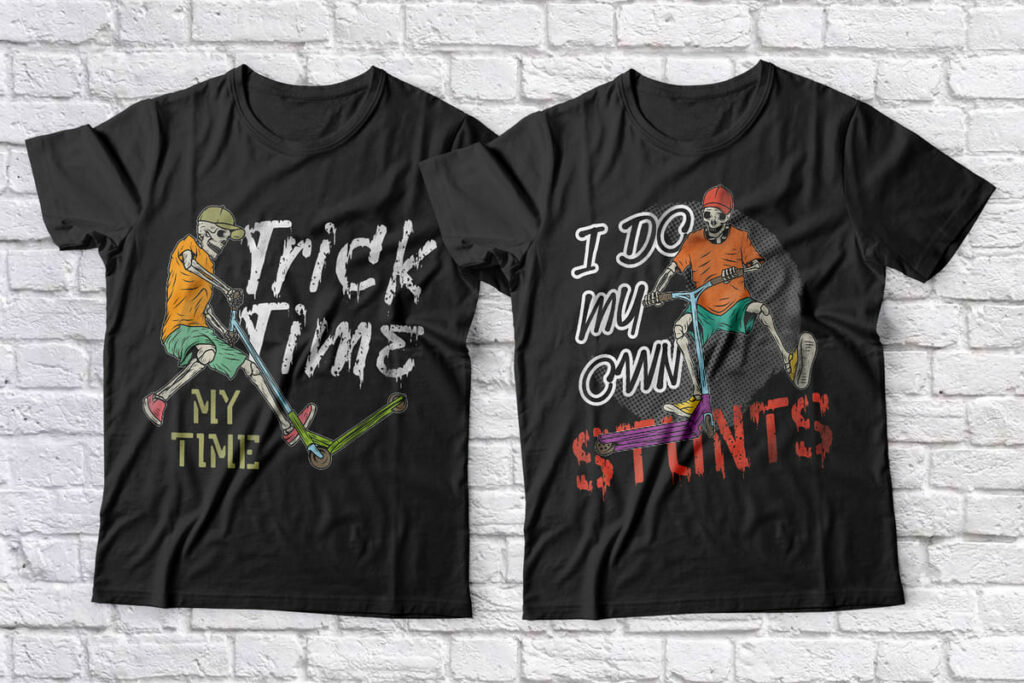 Stuntman font duo t-shirt stunts.