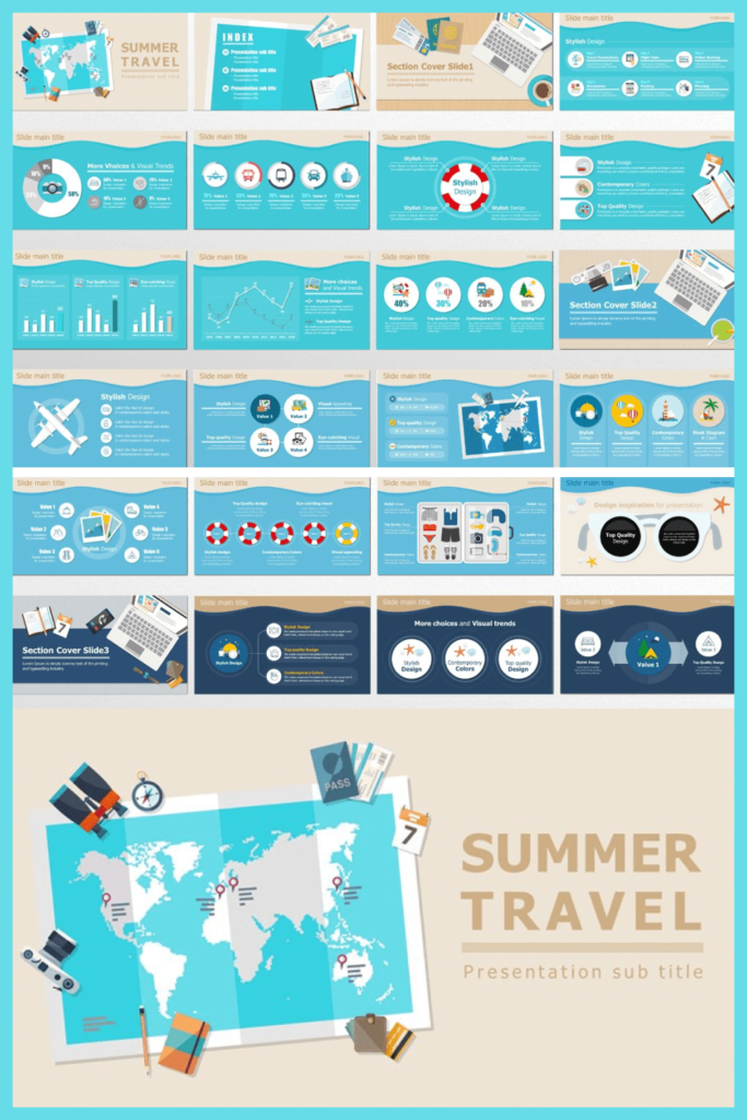 Summer Travel Powerpoint Template – MasterBundles