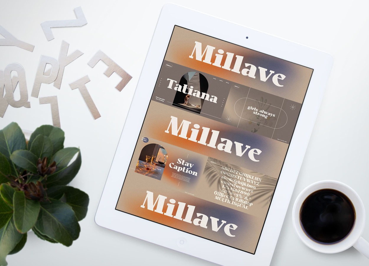Millave Serif - "Stay Caption" On The Tablet.
