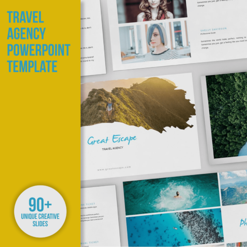 travel agency powerpoint template cover image.