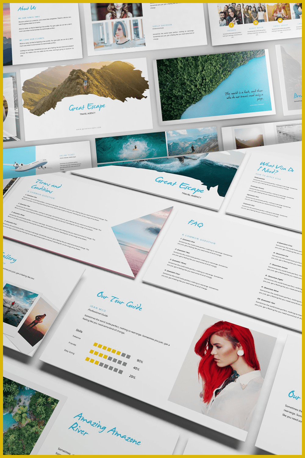 travel agency powerpoint template pinterest image.