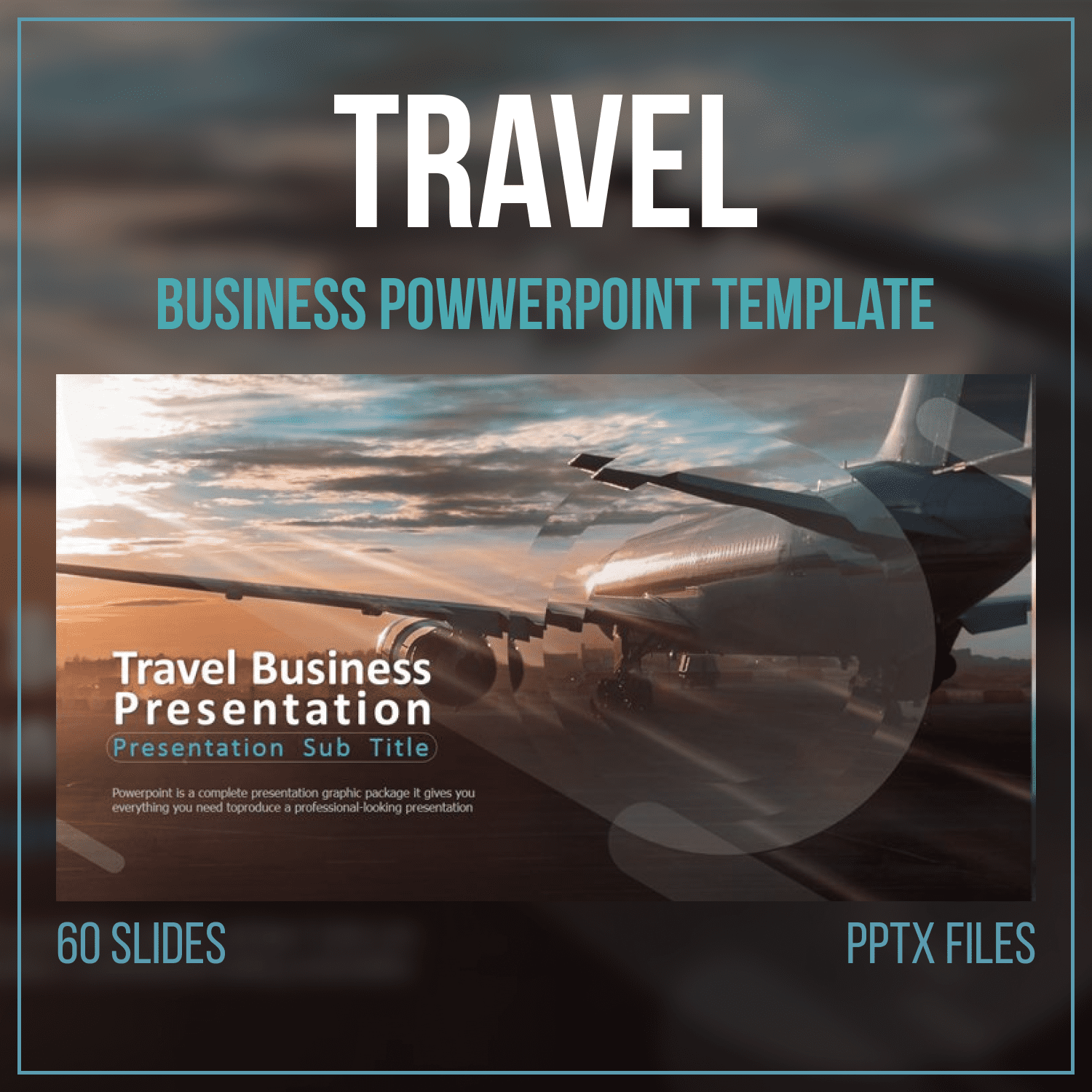 travel business powwerpoint template cover image.