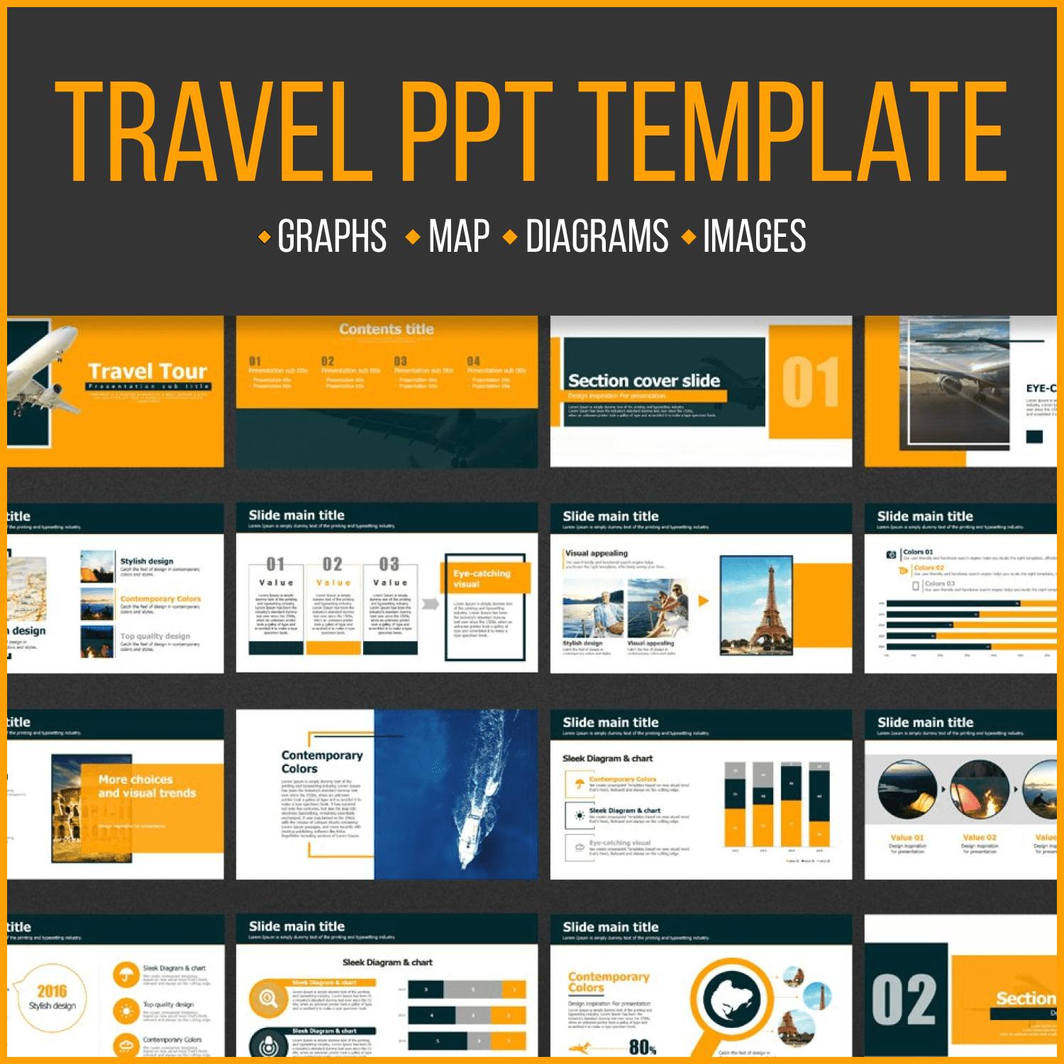 travel ppt template cover image.
