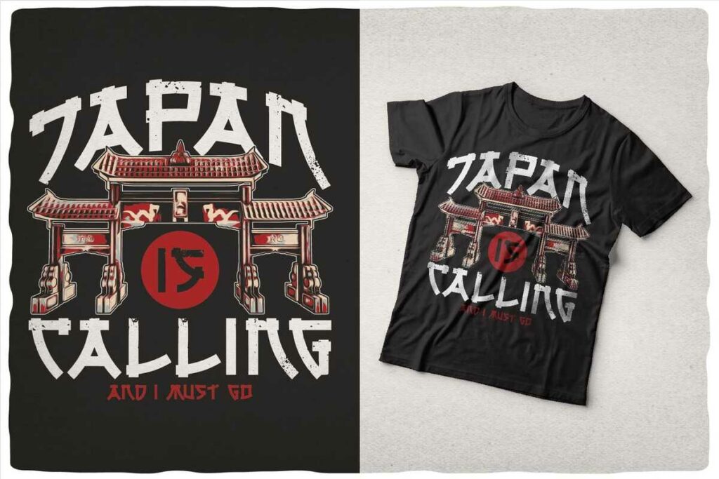 Vintage Japanese Style Font named Tokugawa japan t-shirt.