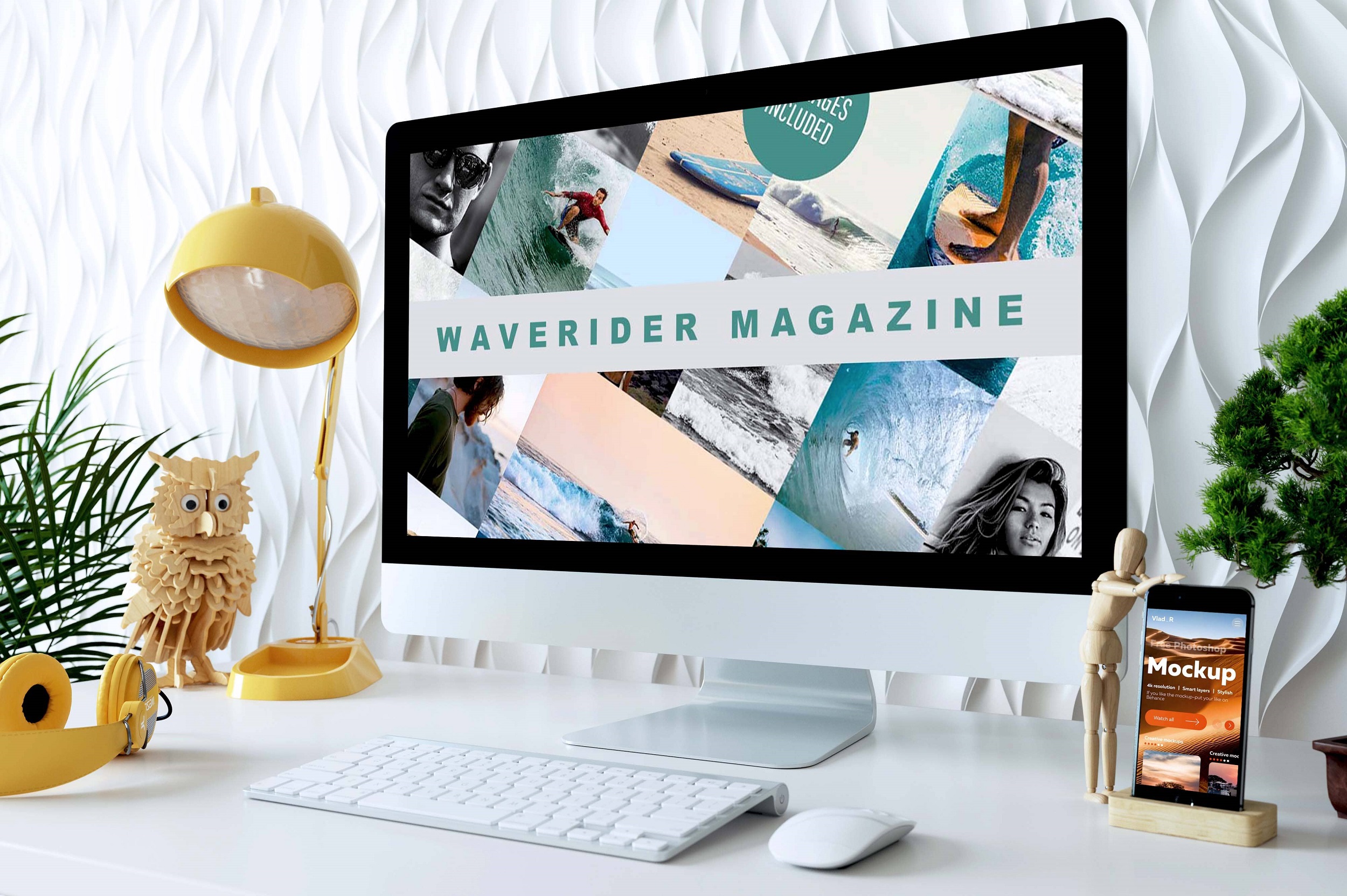 waverider magazine computer mockup