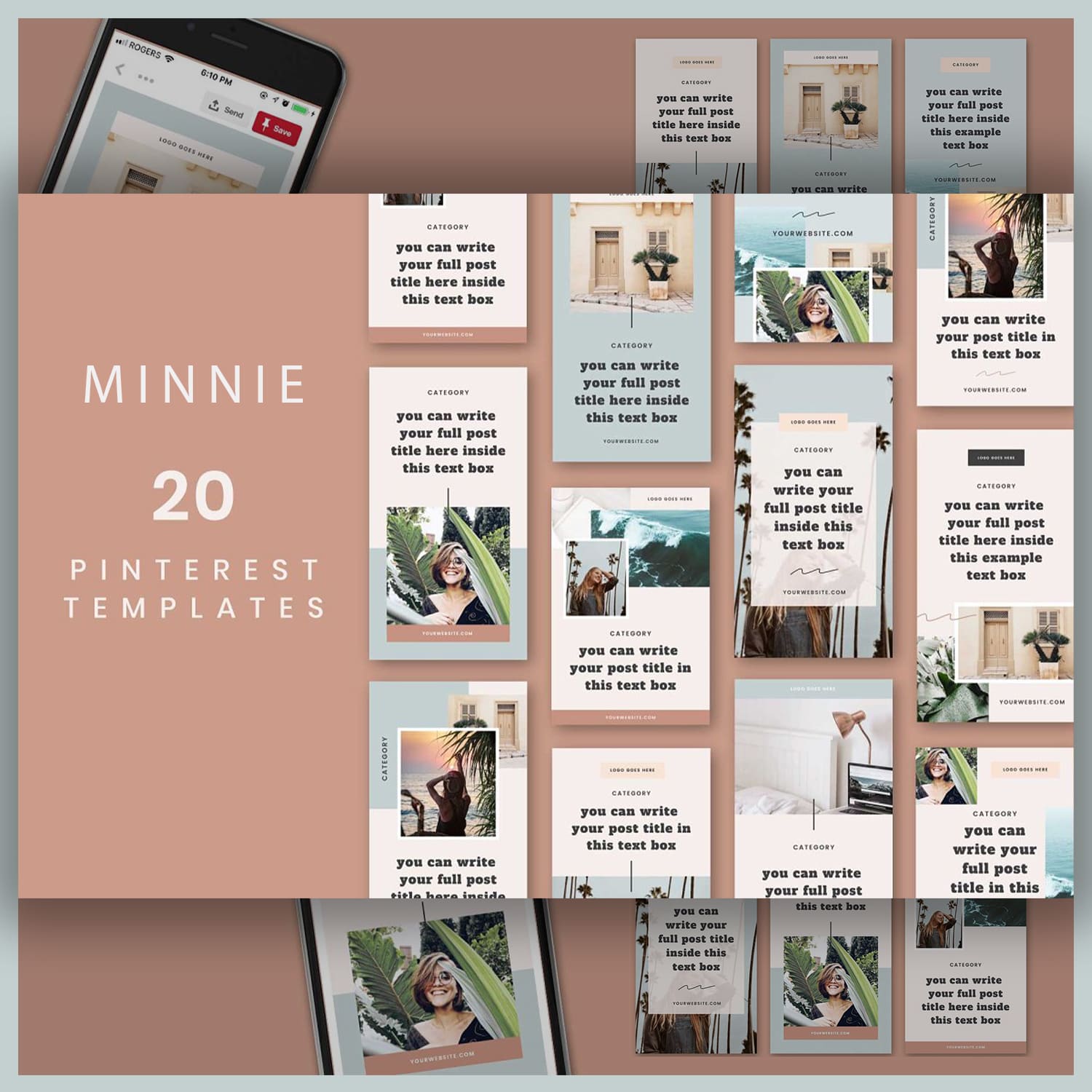 Minnie - 20 Pinterest Templates Preview.