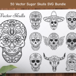 Vector sugar skulls svg.