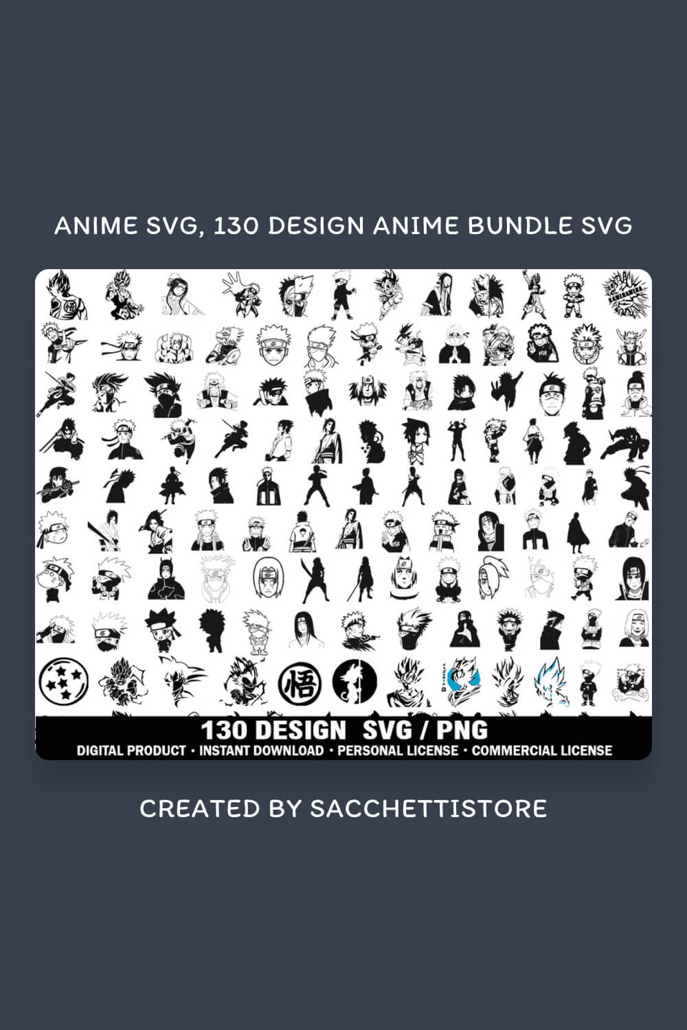 Anime SVG, 130 Design Anime Bundle SVG.