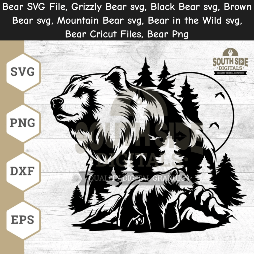 Grizzly Mountain Bear SVG – MasterBundles