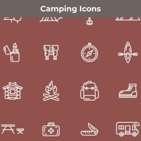 A lot of camping icons.