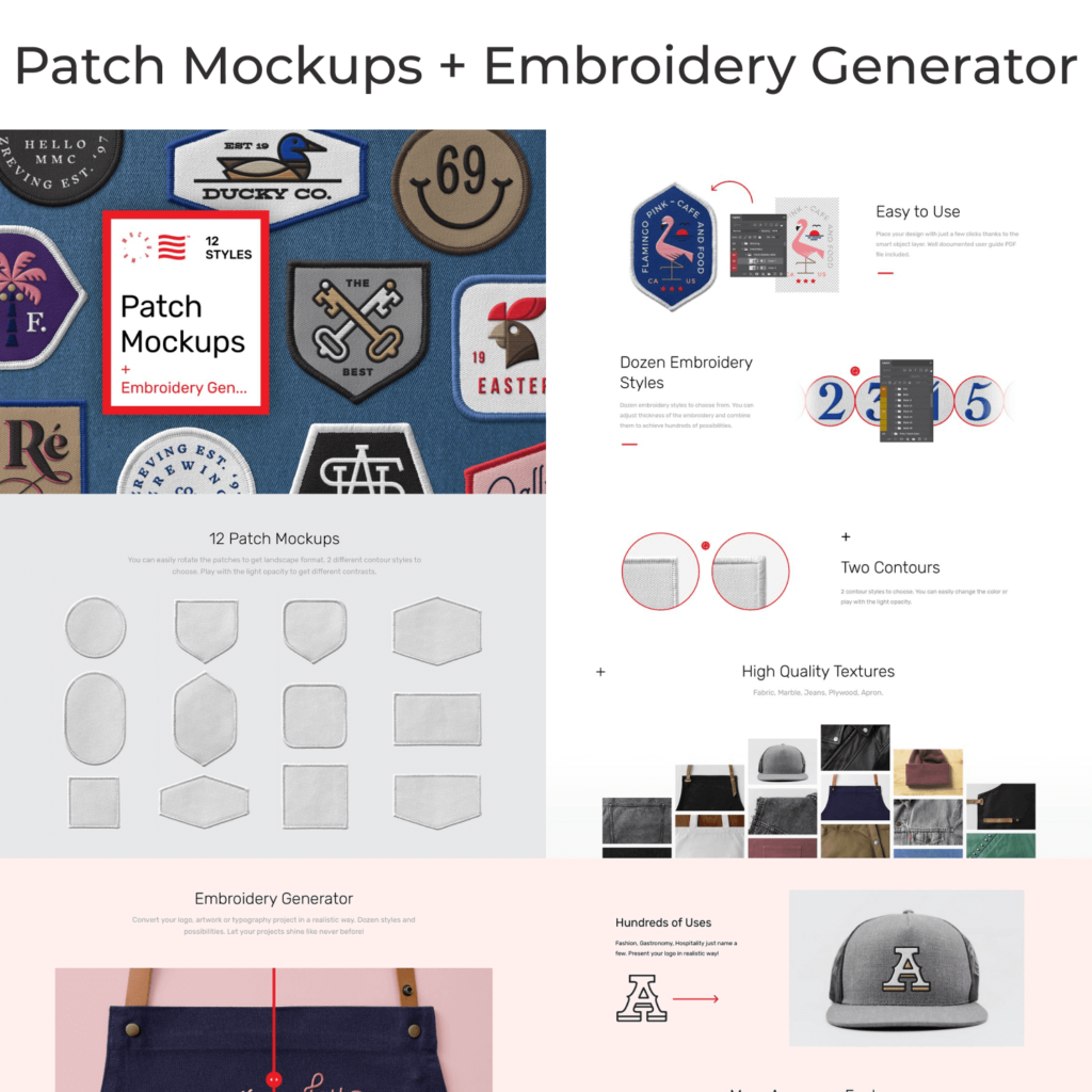 Patch Mockups + Embroidery Generator MasterBundles