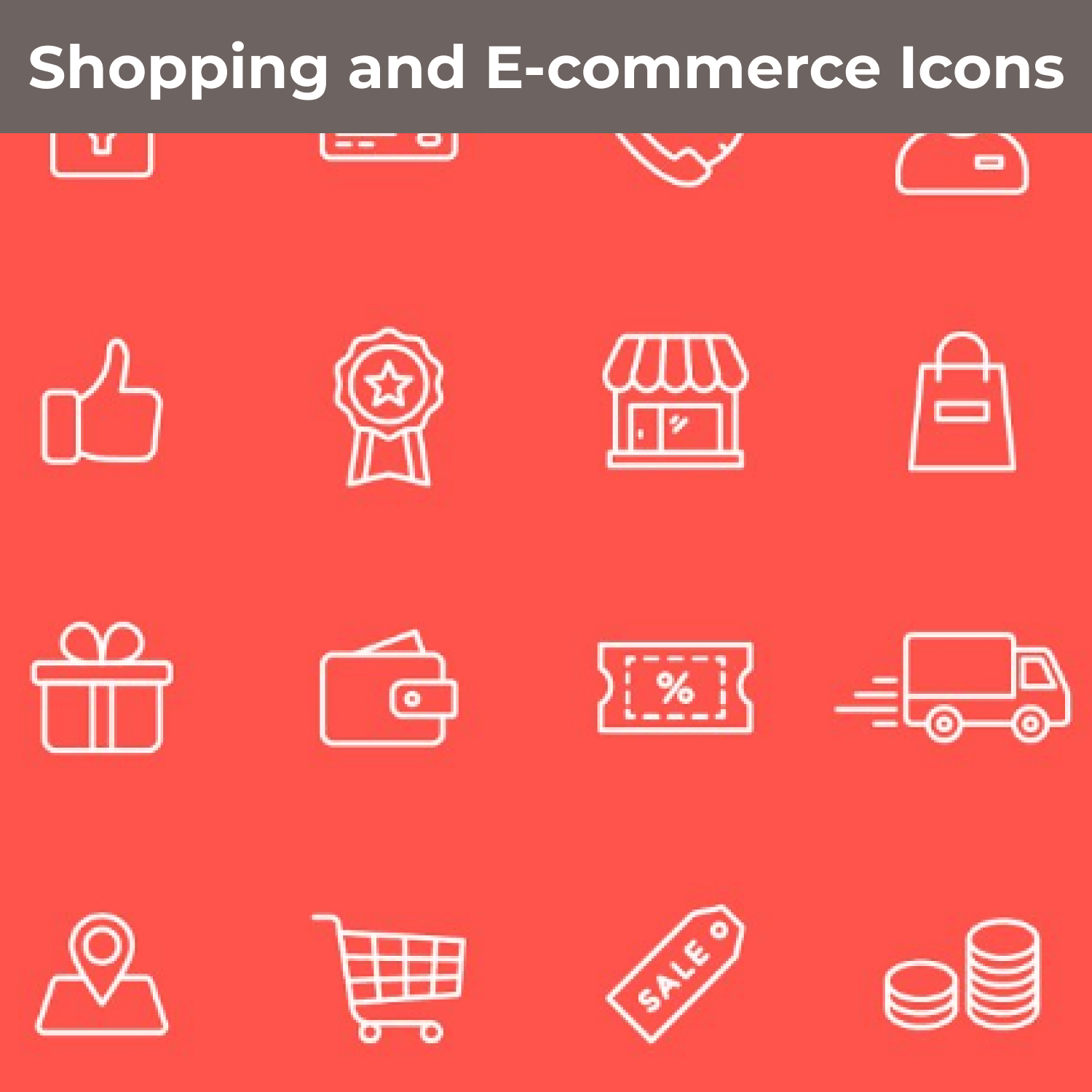 Shopping and E-commerce Icons.