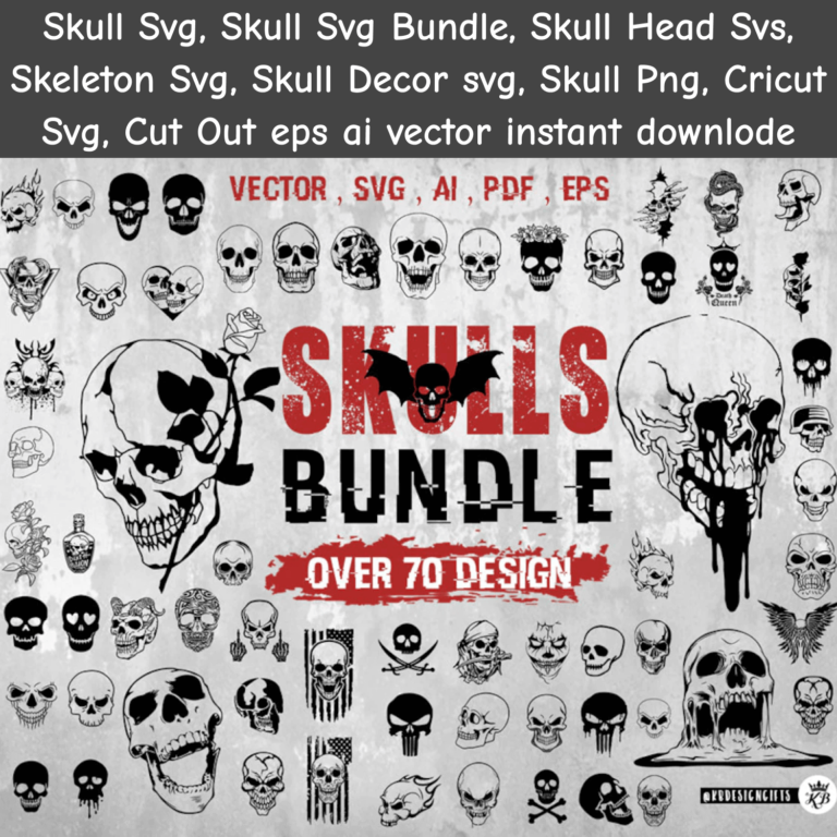 77 Skull SVG Bundle Files For Cricut – MasterBundles