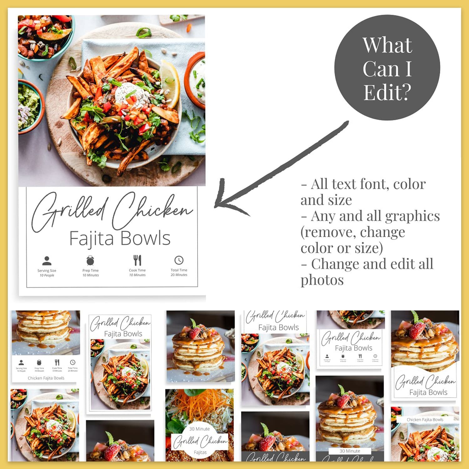 Pinterest Pins For Food Bloggers - Edit Instructions.
