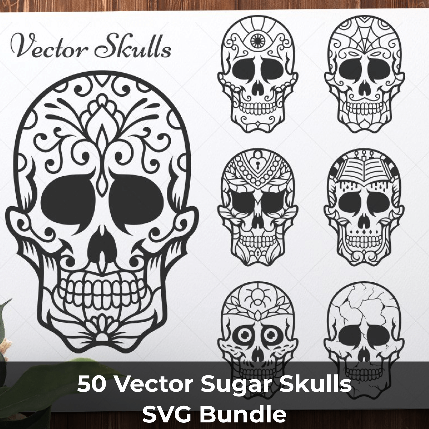 50 vector sugar skulls svg.