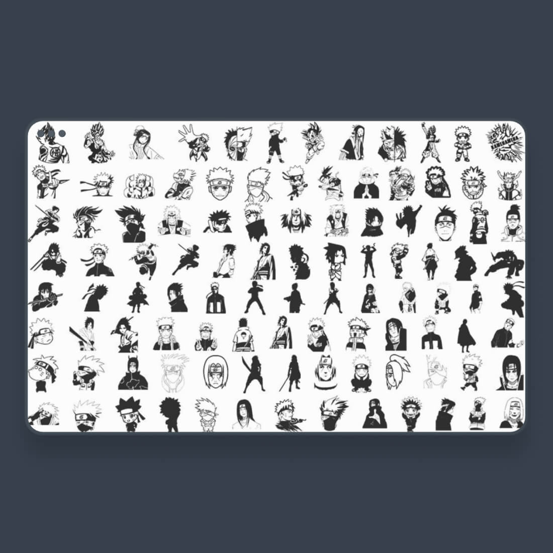 Anime on White and Grey Background.