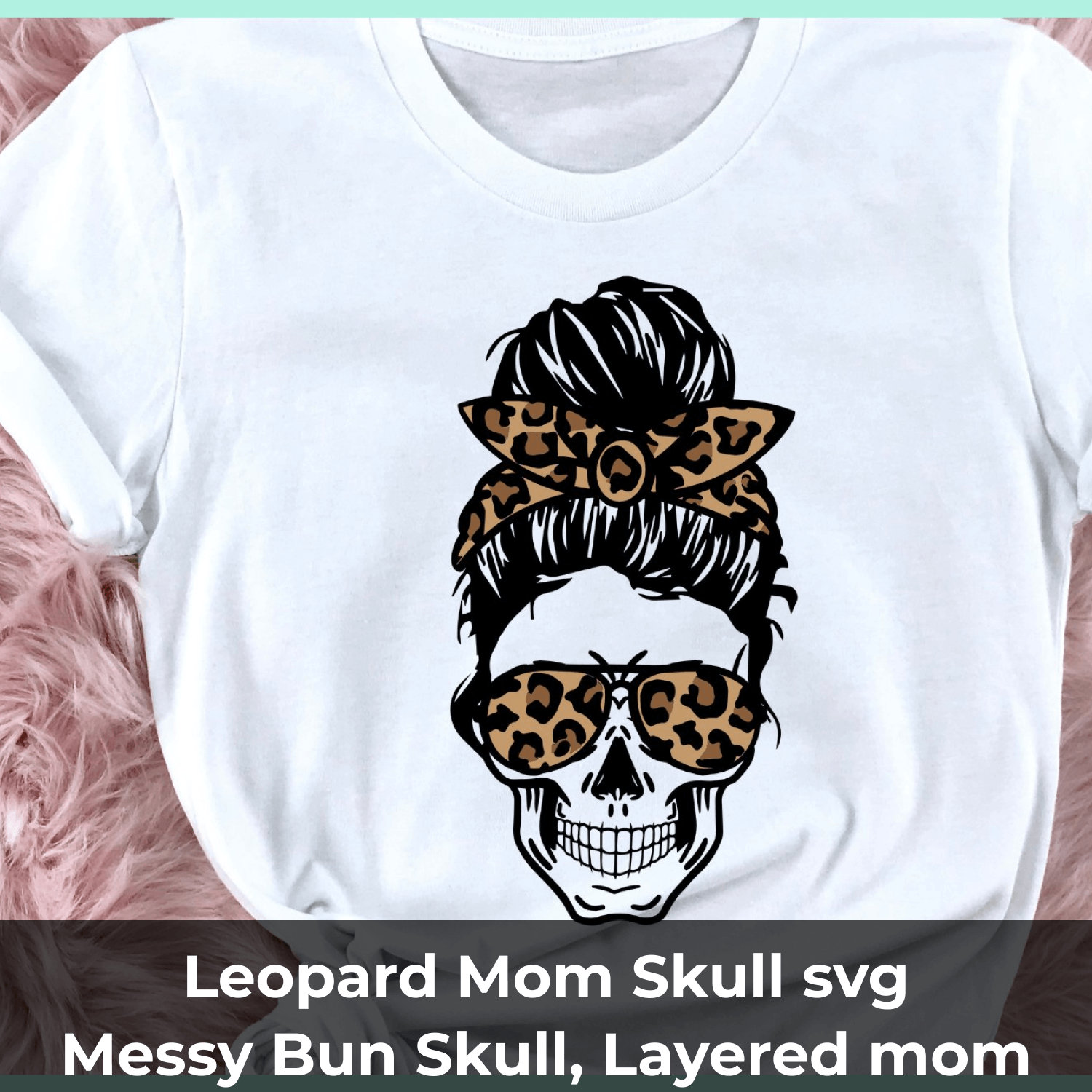 Leopard mom skull svg.