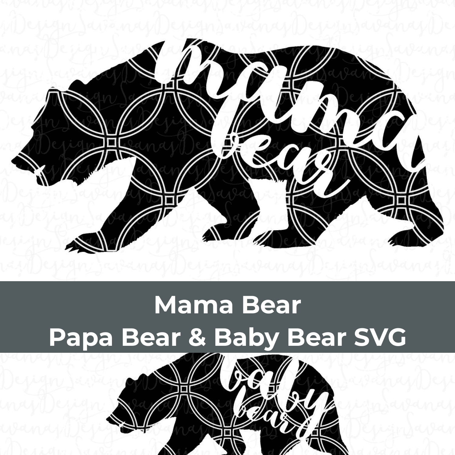 Mama bear and baby bear svg cut file.