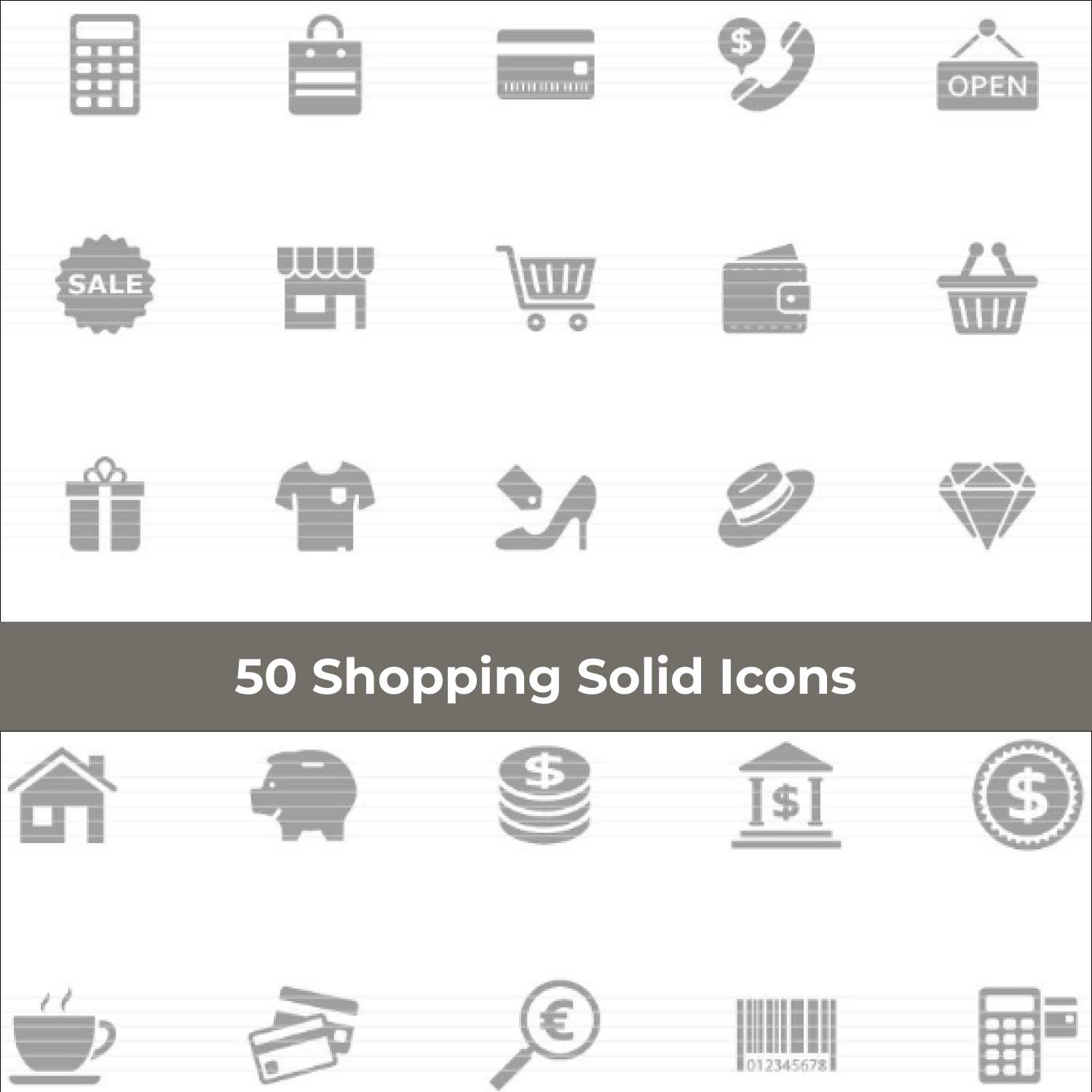 50 big shopping icons.