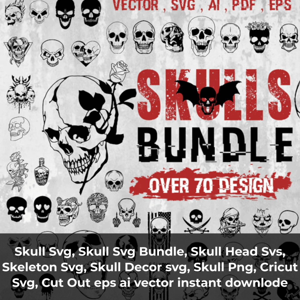 Skull Head SVG, Sketelon SVG – MasterBundles