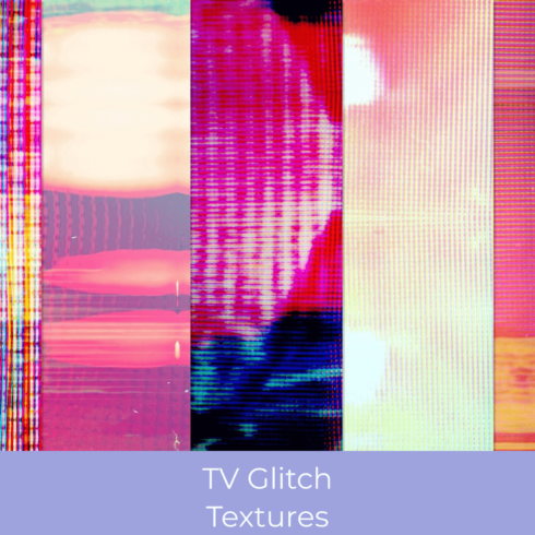 TV Glitch Textures with Pink Color.