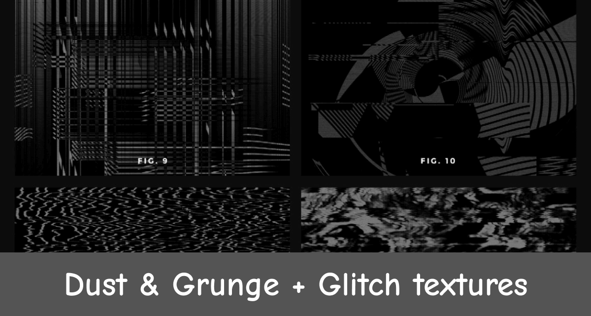 4 imagines with glitch textures.