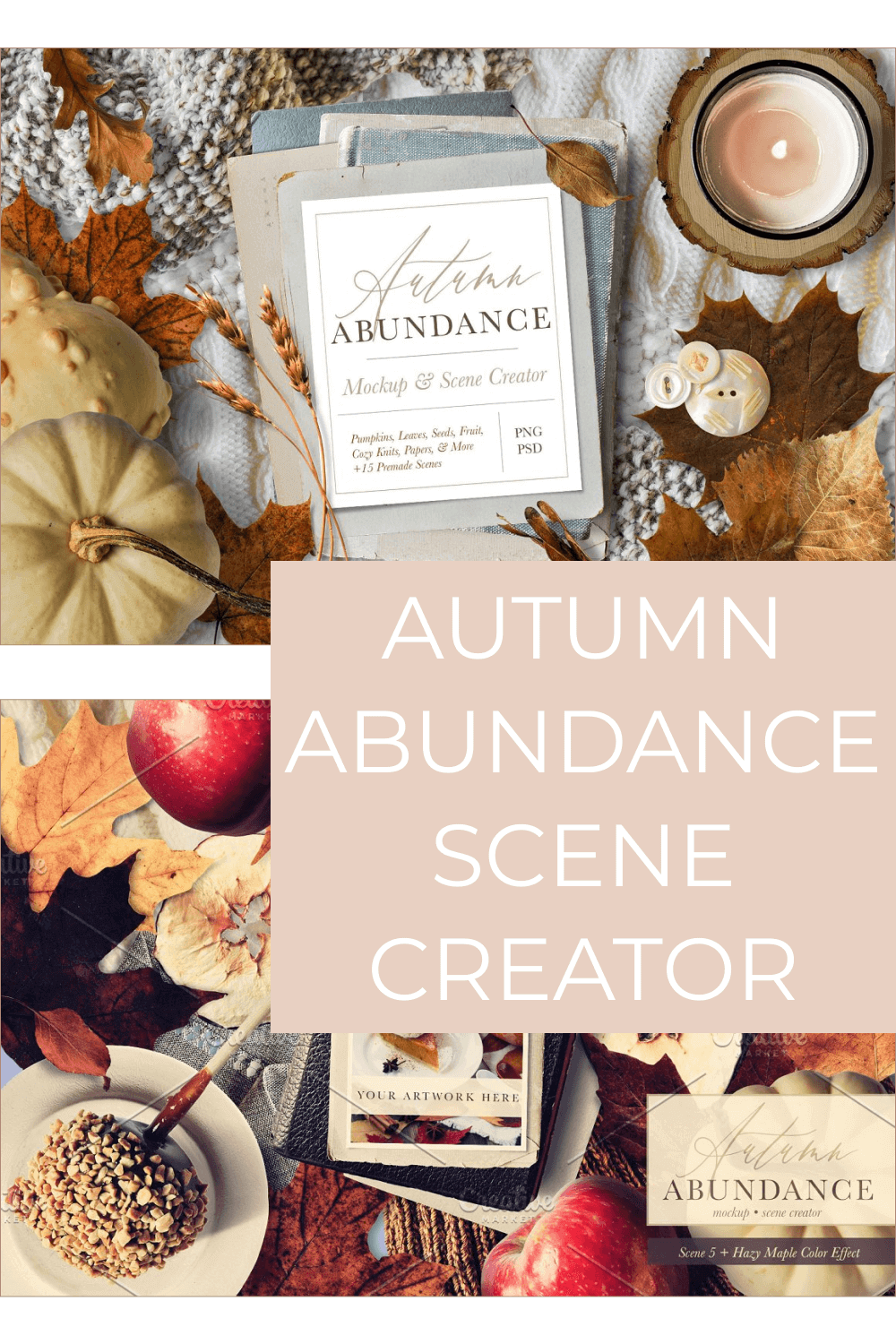 Autumn Abundance Scene Creator, Scene 5 Plus Hazy Mople Color Effect.