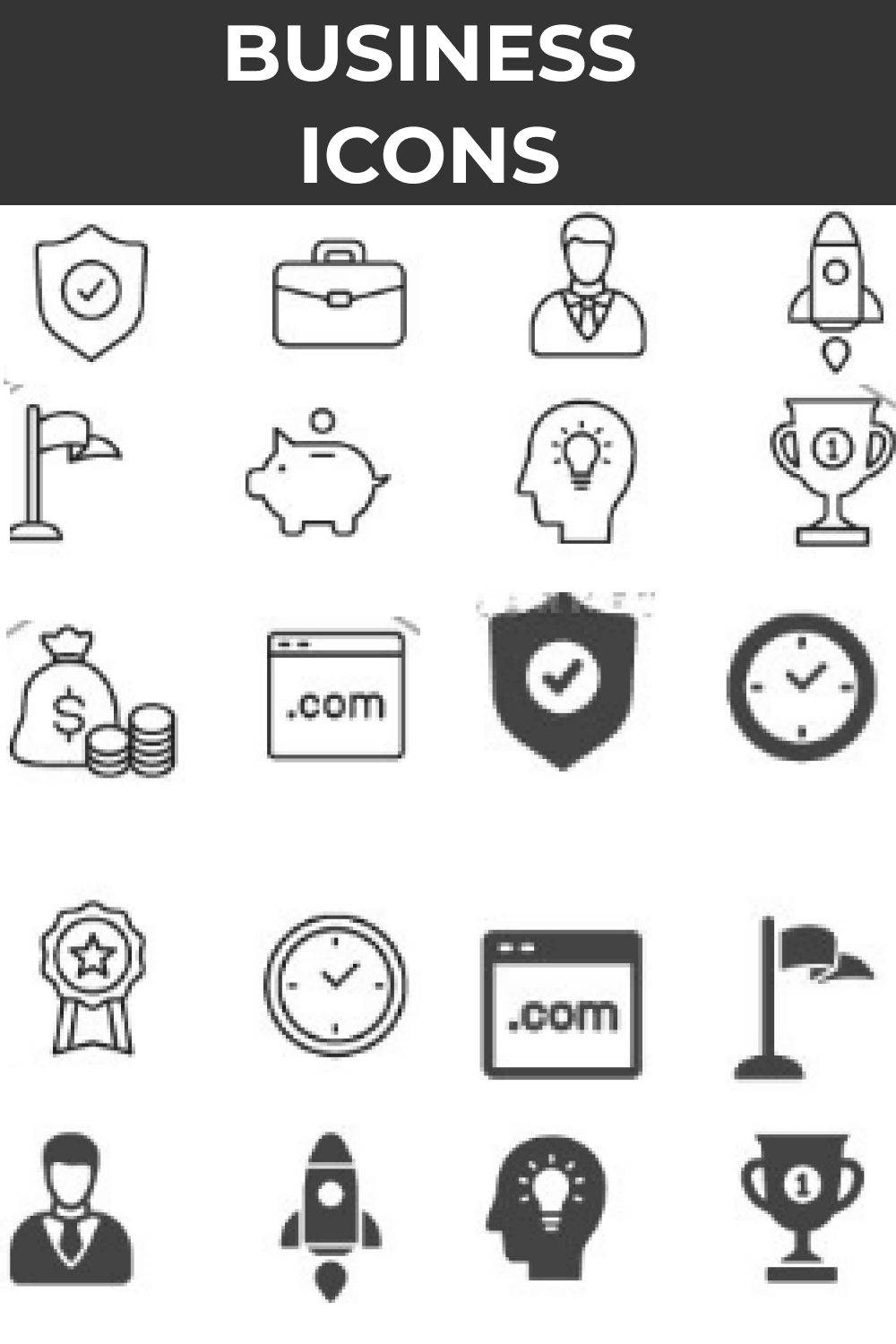 Mobile preview Business Icons.
