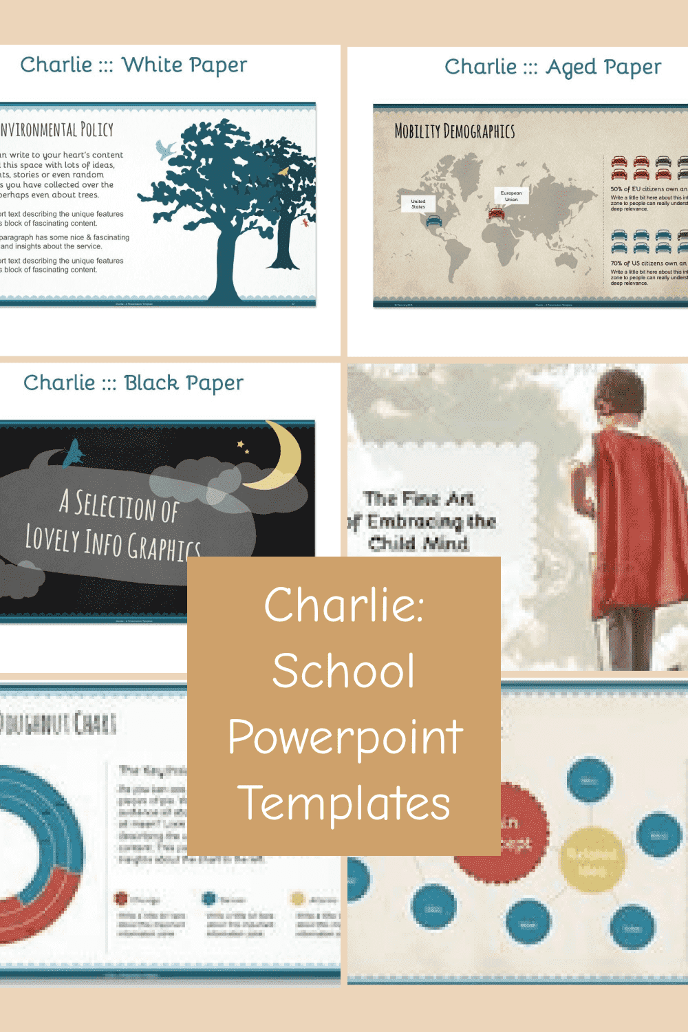 Charlie: School Powerpoint Templates - "Charlie ::: White And Black Paper".