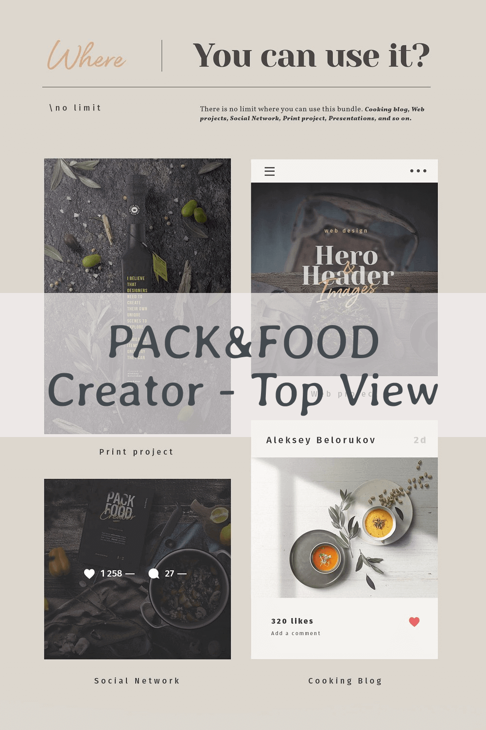 Where Use PACK&FOOD Creator - top view.