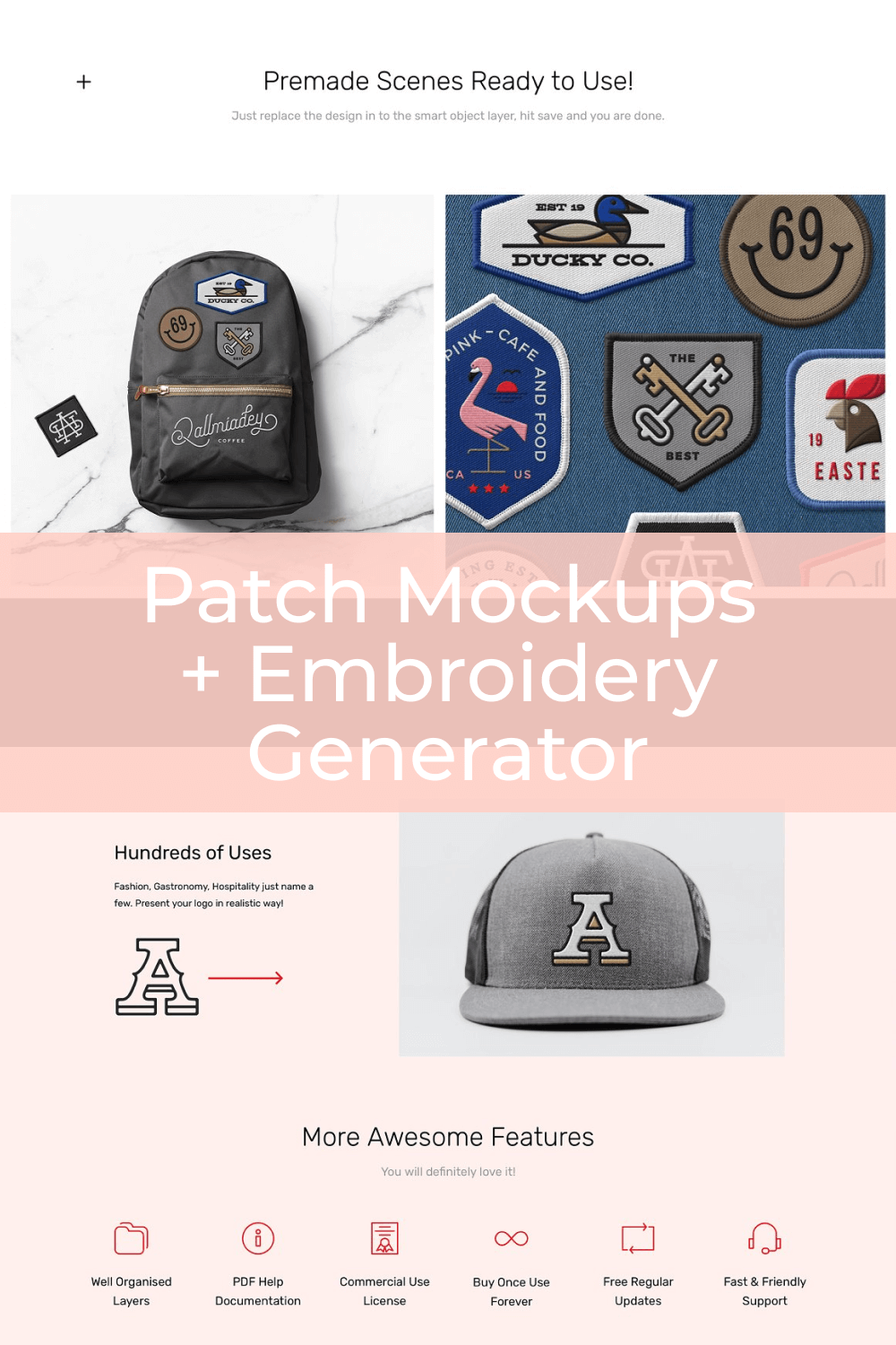 Patch Embroidery Mockup - Design Cuts