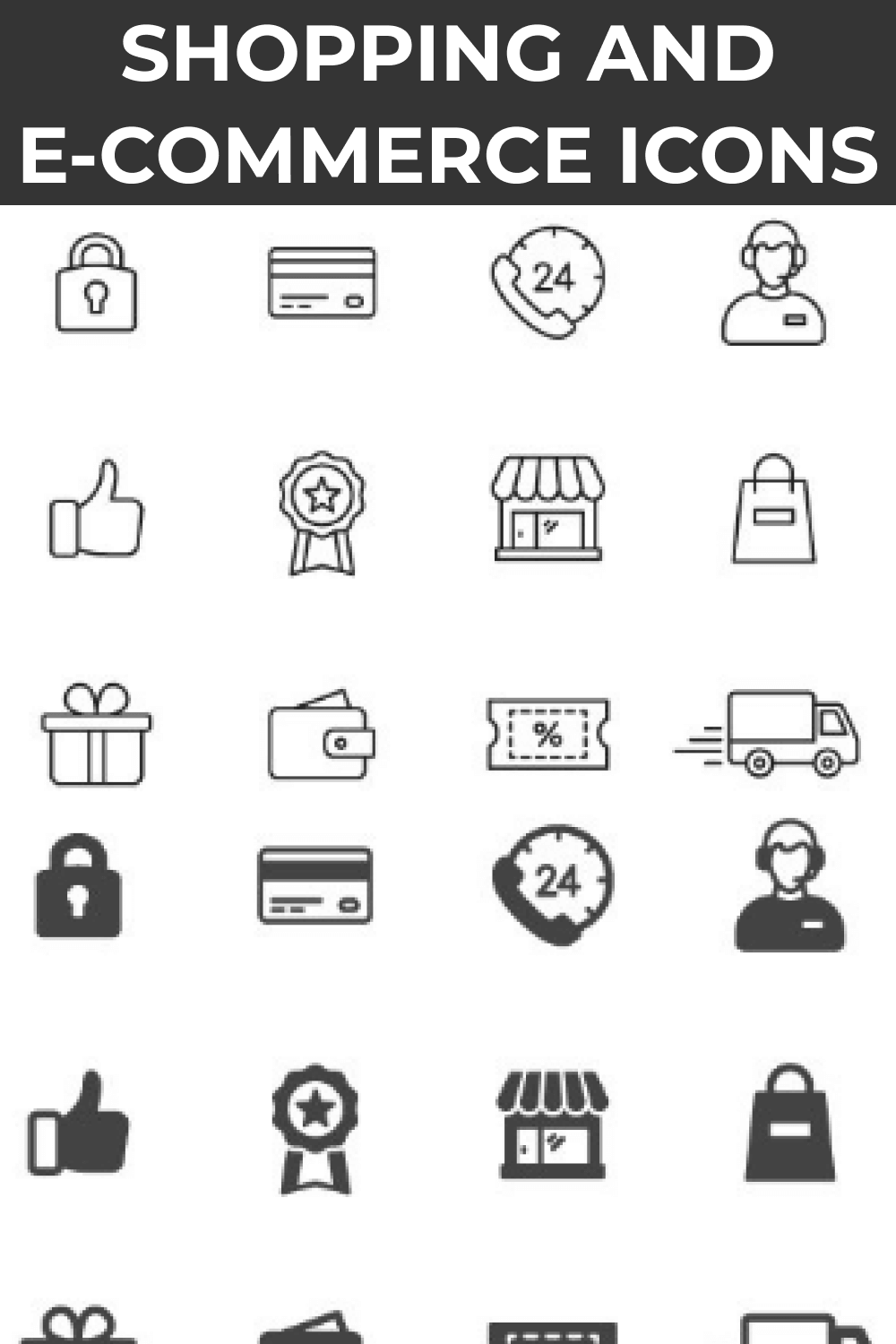 Grey icons on the white background.