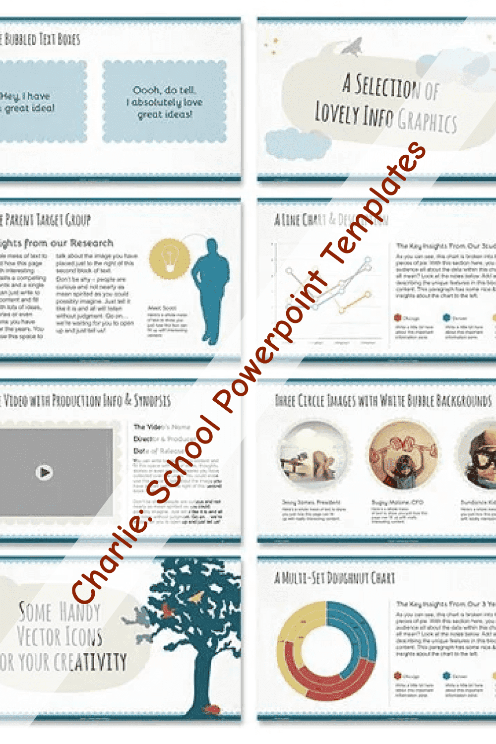 Charlie: School Powerpoint Templates - "A Selection Of Lovely Info Graphics".