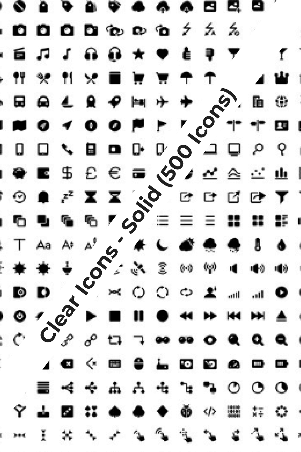 Clear Icons – Solid (500 Icons) for presentation