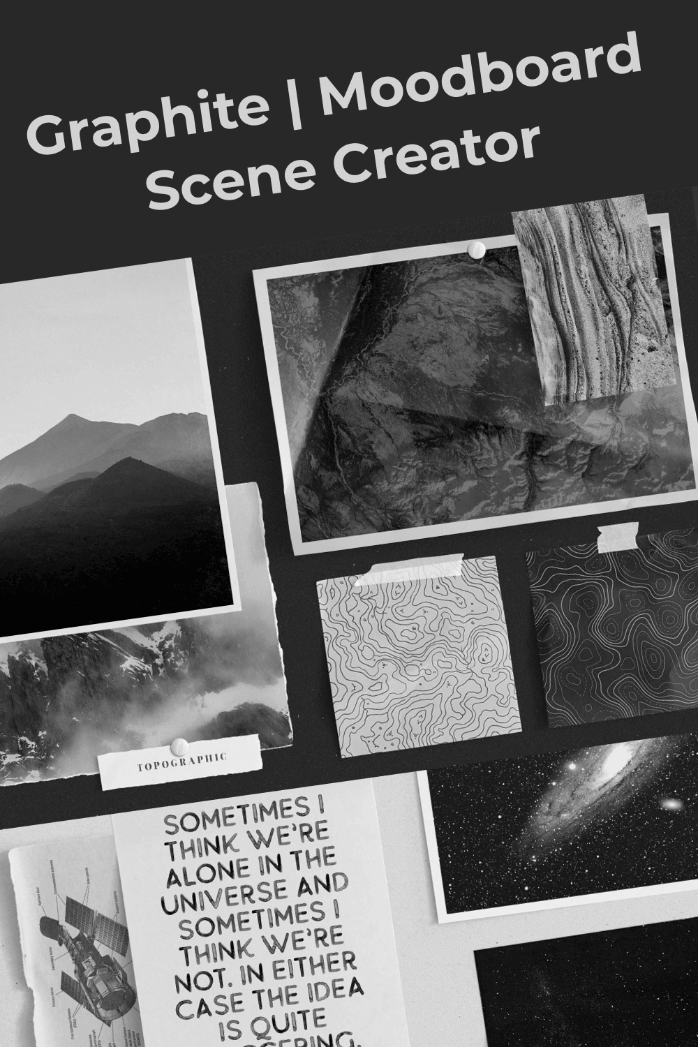 Graphite | Moodboard Scene Creator. Collage.