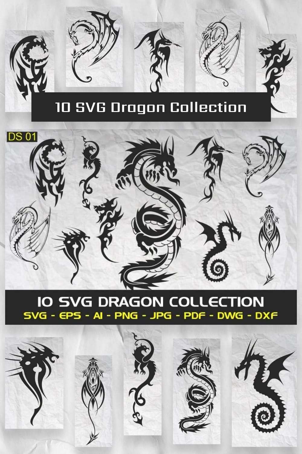 10 svg dragon collection pinterest image.