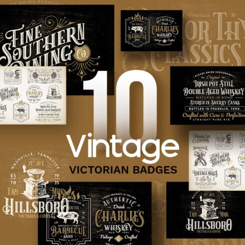 10 vintage victorian badges cover
