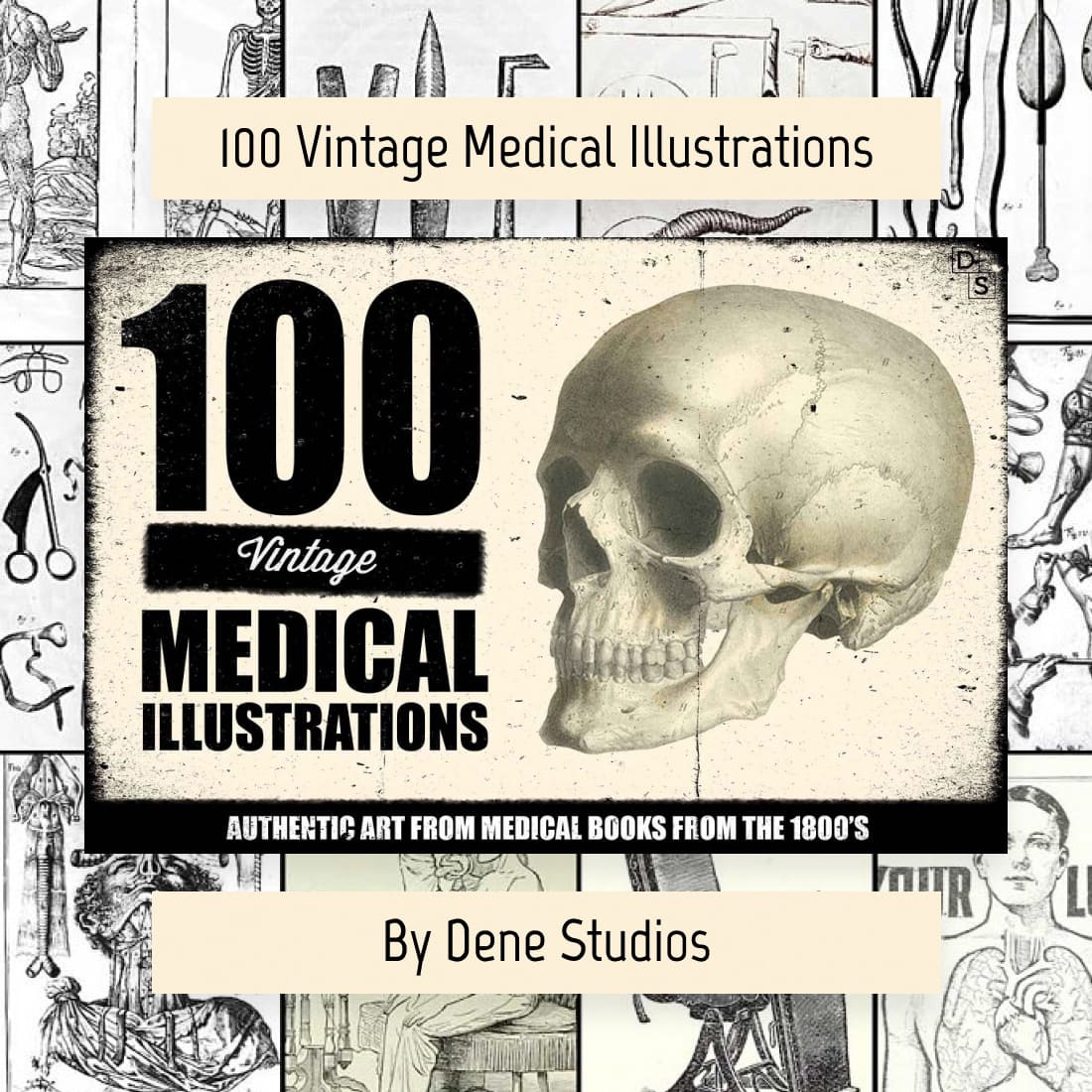 100 vintage medical illustrations cover image.