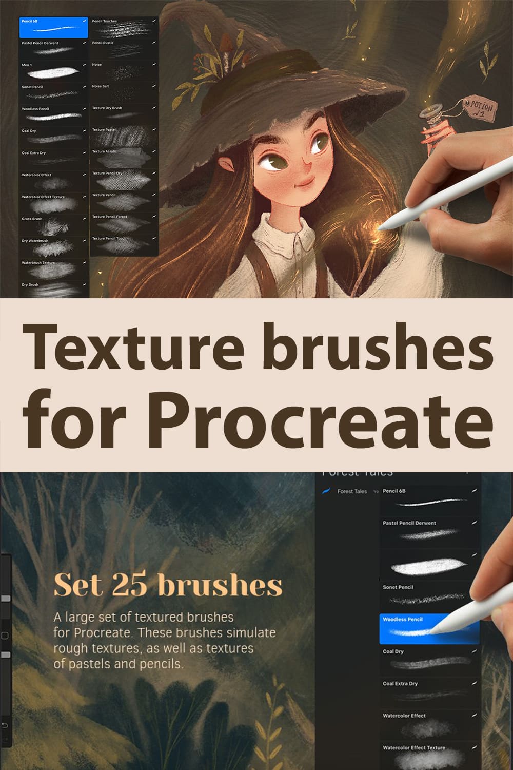 Texture Brushes For Procreate - Brushes Preview.