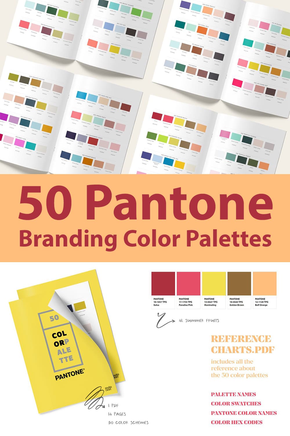 50 Pantone Branding Color Palettes Preview.