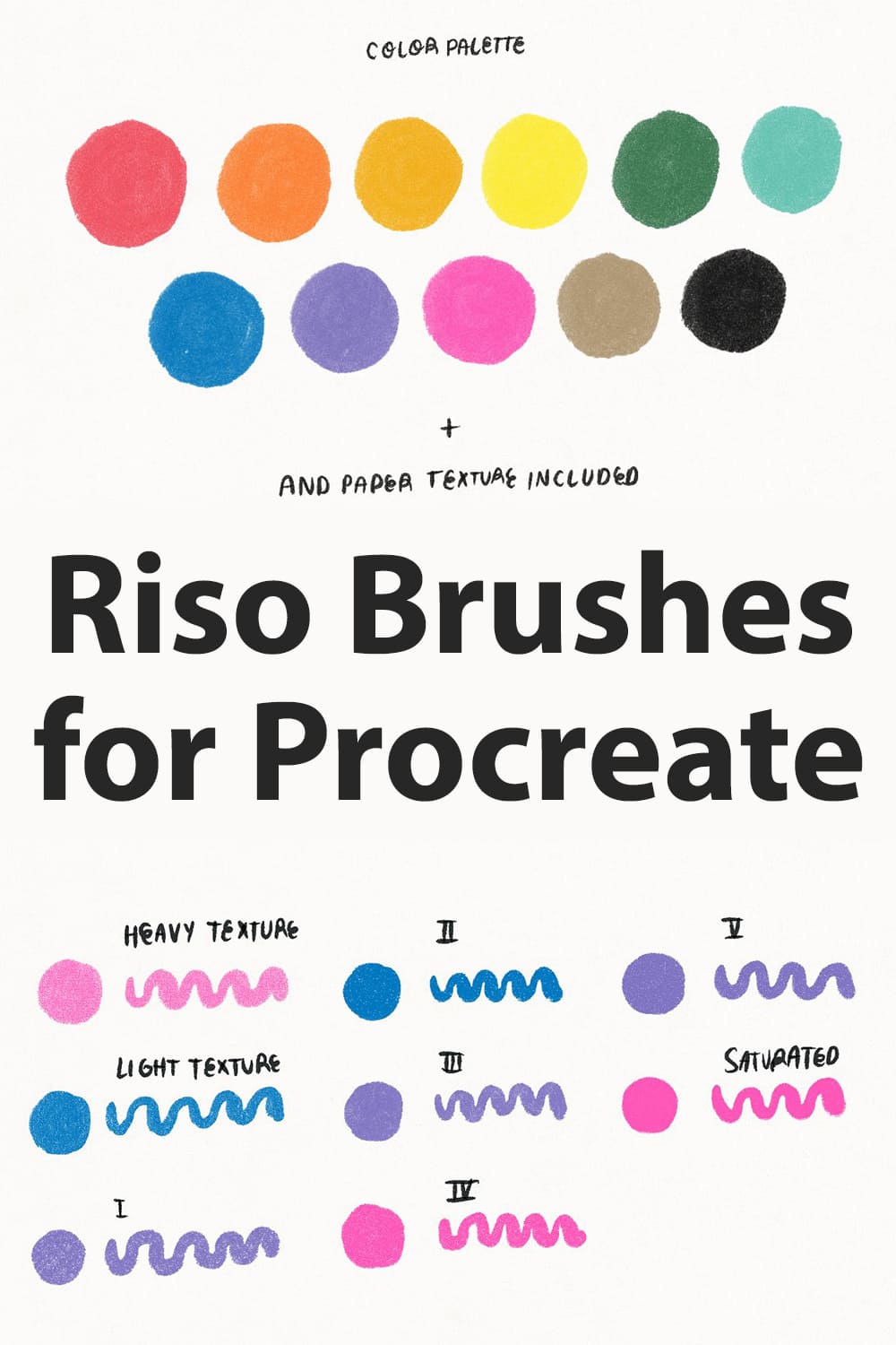 Riso Brushes For Procreate - Texture Preview.