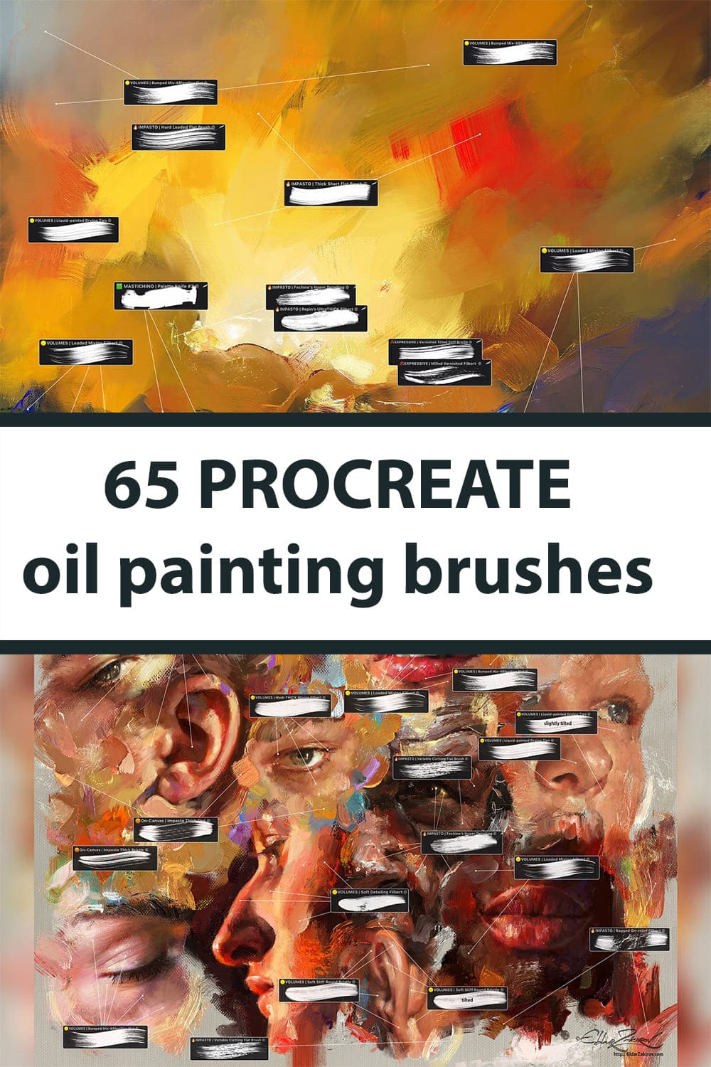 65 Procreate Oil Painting Brushes Preview.